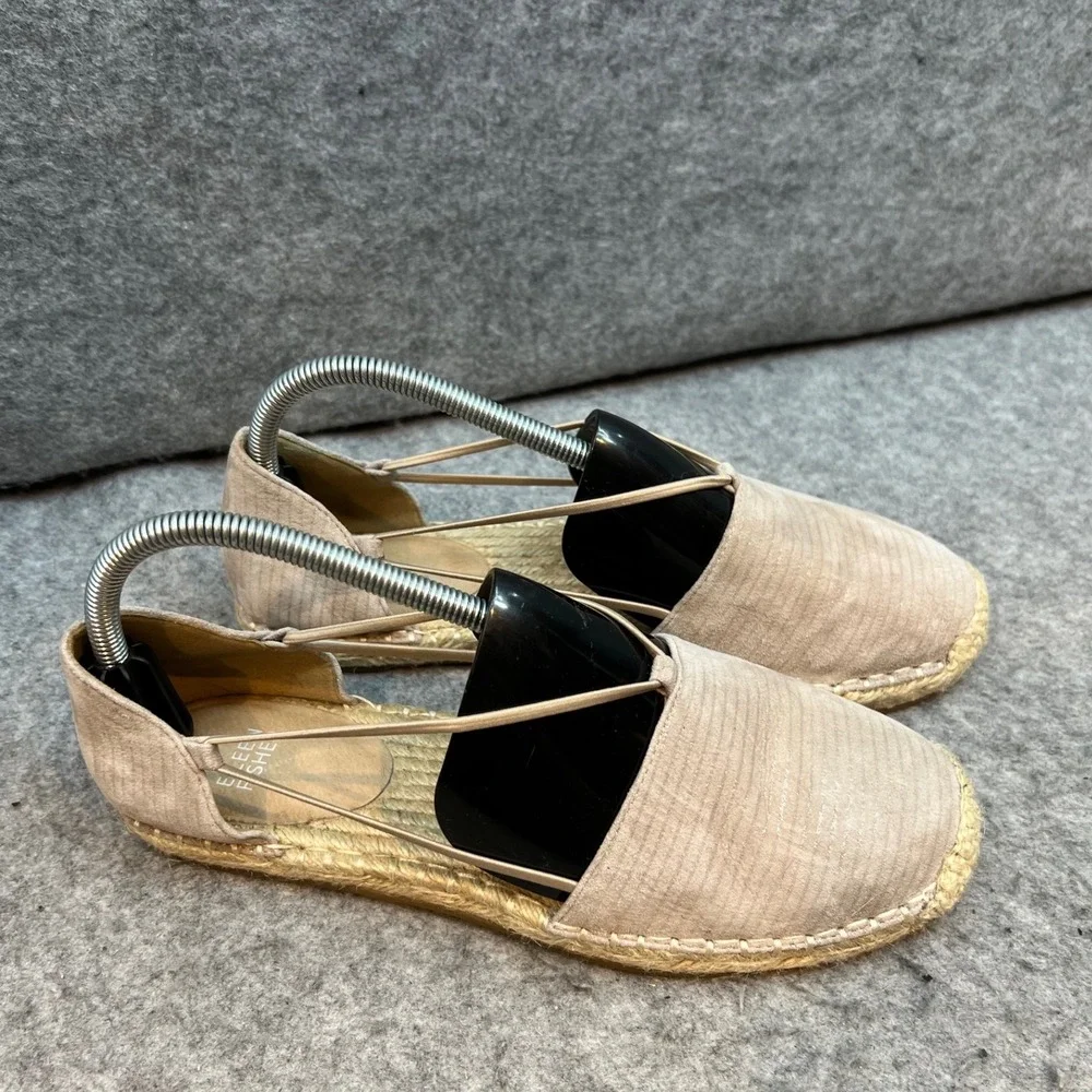 Eileen Fisher Espadrille Flats Suede Leather‎ Beige Slip On Shoes Women's 8.5